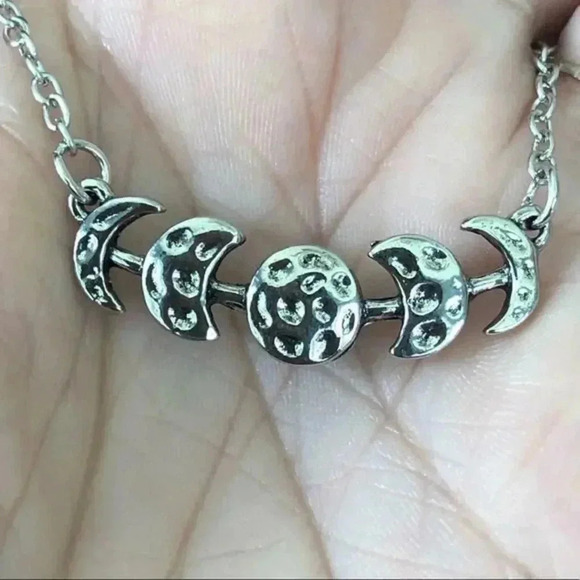 Phases of the Moon Stainless Steel Necklace NWT - Picture 1 of 4